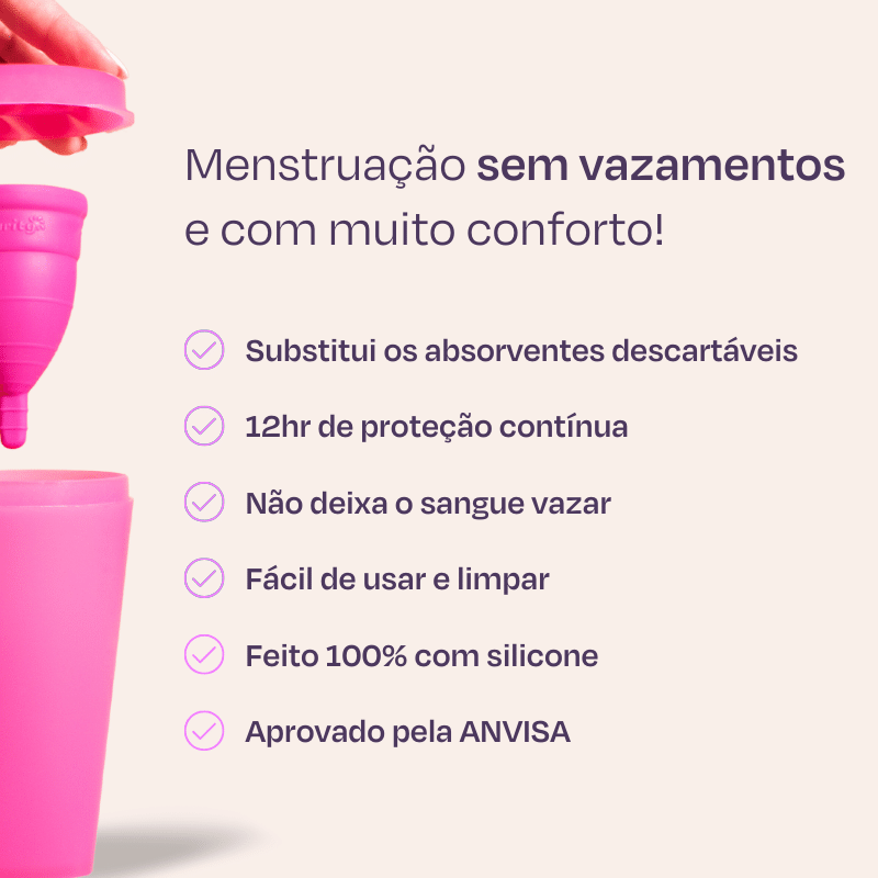 Kit Coletor Menstrual e Copo Esterilizador com Aplicador de brinde