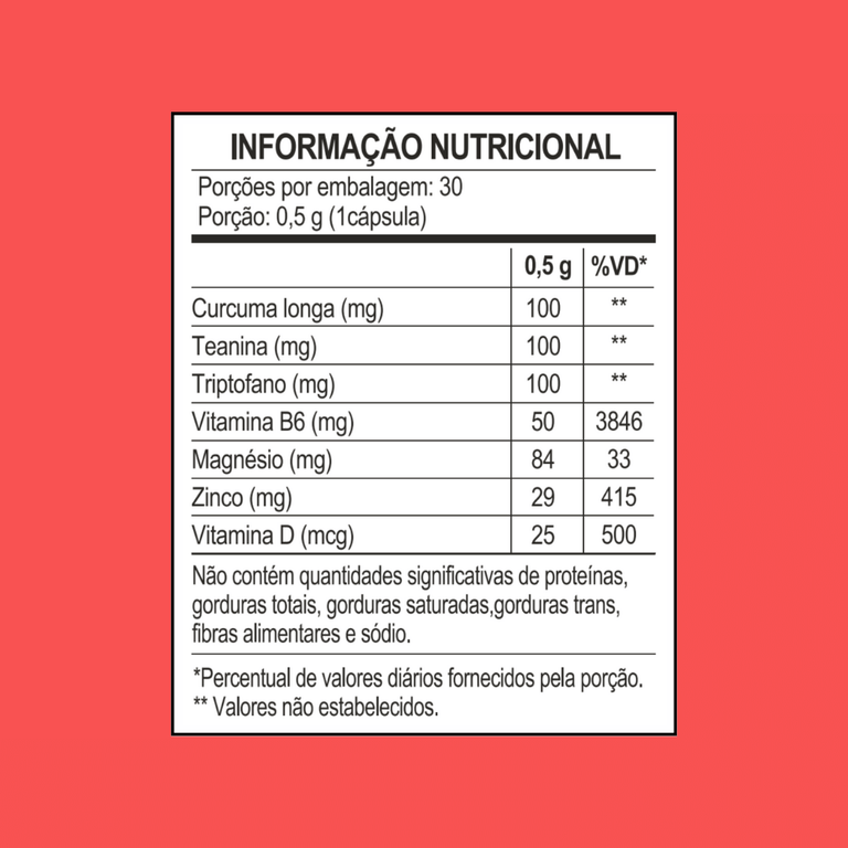 Triptofano 100mg - 30 cápsulas